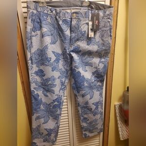 Vineyard Vines Kentucky Derby Blue 40×30 Women's Floral Pants Brand New